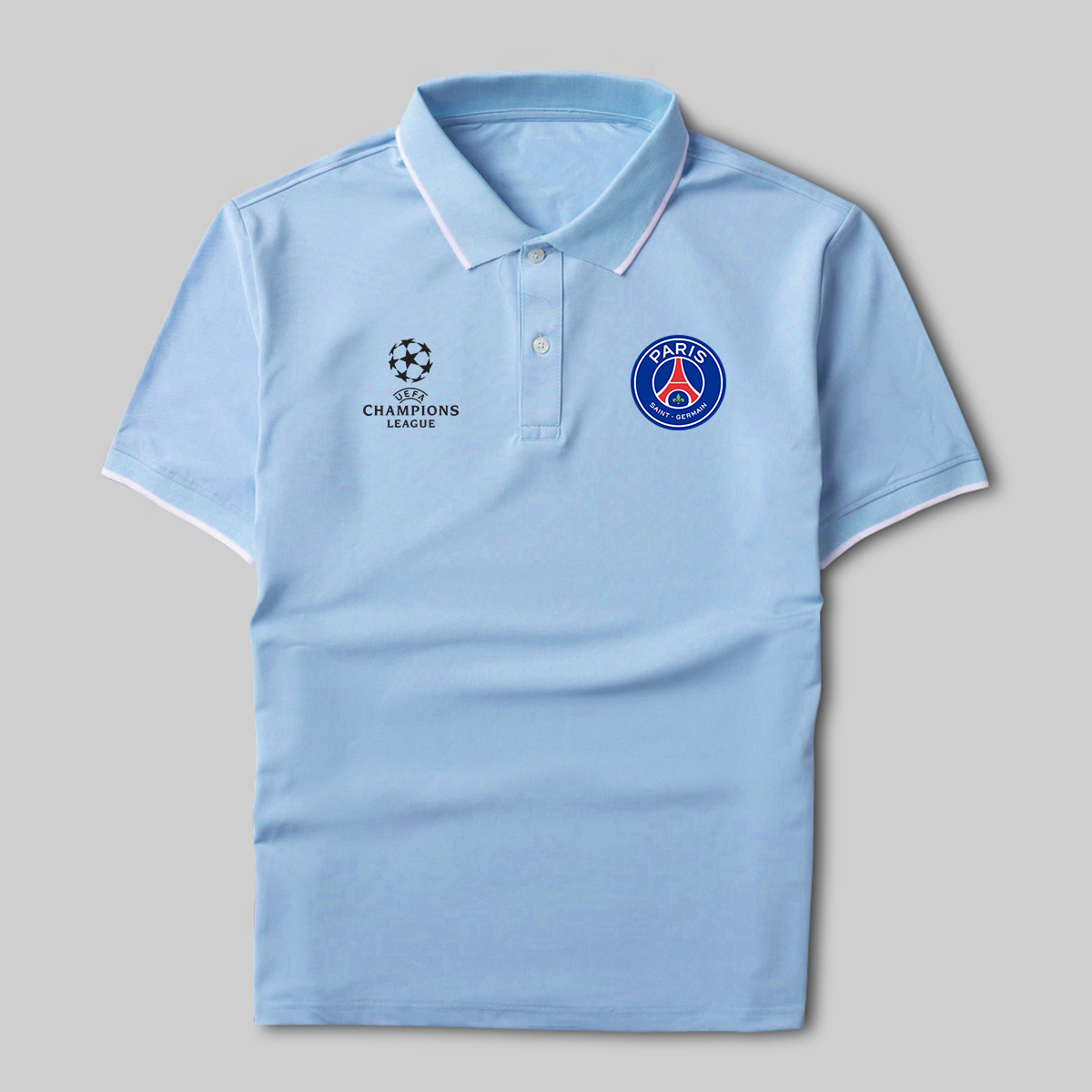 Áo polo Paris Saint Germain vải polo cá sấu không xù lông - Áo thun nam có cổ in logo CLB PSG đầy đủ size Gokis shop