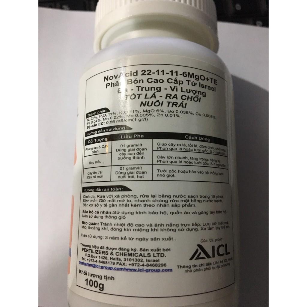 Phân bón lá cao cấp 100gr từ Israel Đa Trung Vi lượng 22-11-11 6Mg0+TE