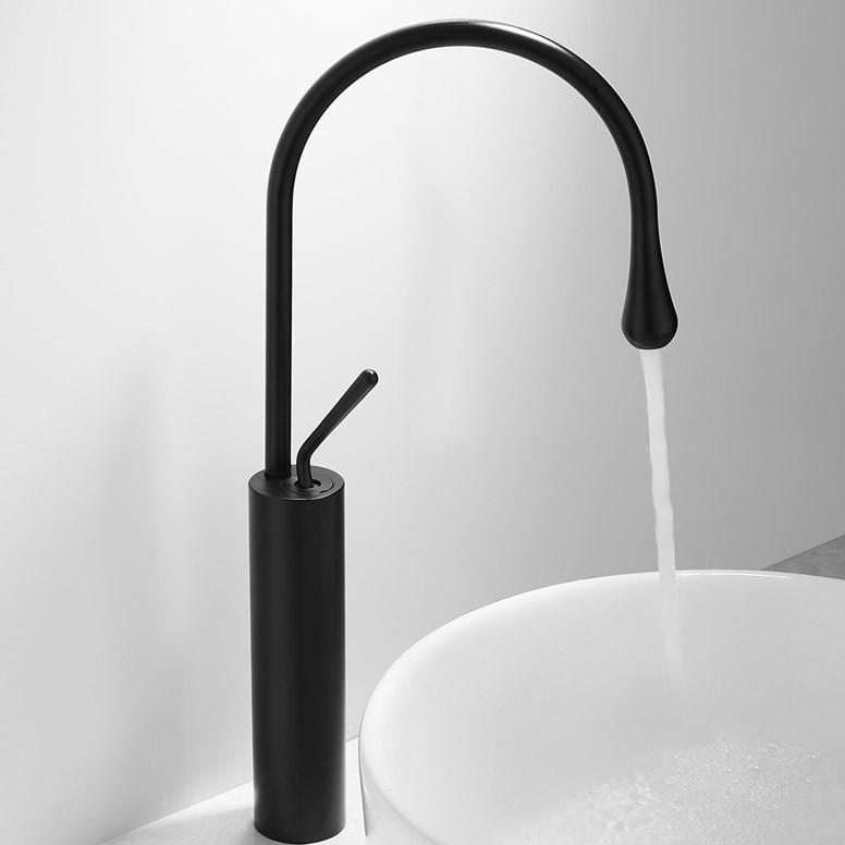 Vòi lavabo cổ ngỗng nóng lạnh thiết kế sang trọng, nhiều màu sắc như trắng hoặc đen để chọn lựa