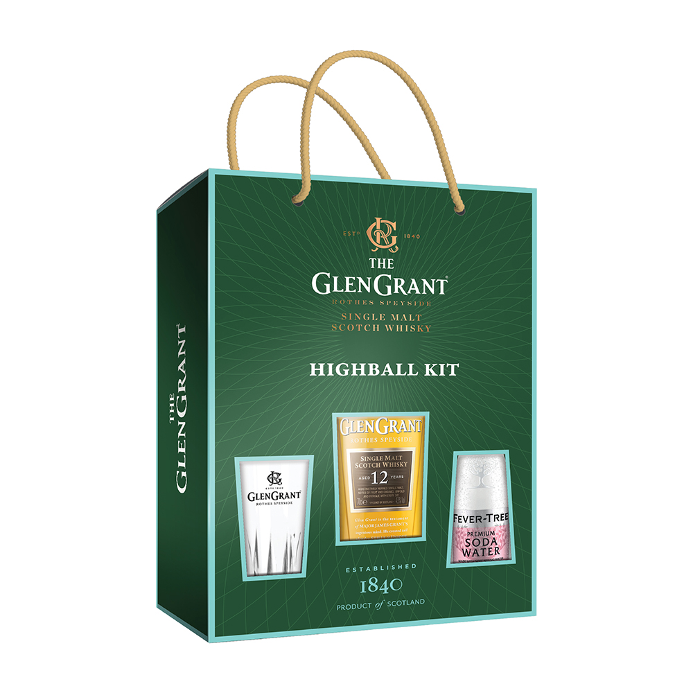 Set GLENGRANT SODA: 01 Rượu Glen Grant Aged 12YO 700ml 43% &amp; 02 chai Fever Tree Soda Water - Kèm hộp
