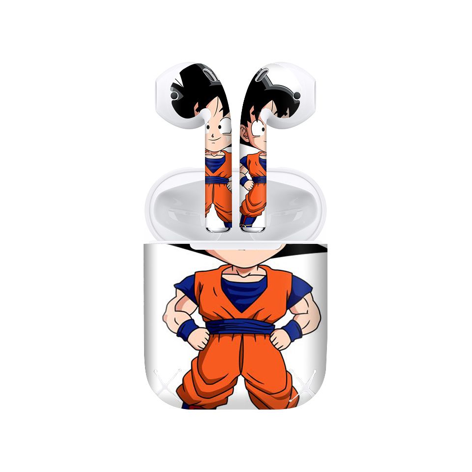 Miếng dán skin chống bẩn cho tai nghe AirPods in hình Songoku Dragon Ball - 7vnr022 (bản không dây 1 và 2