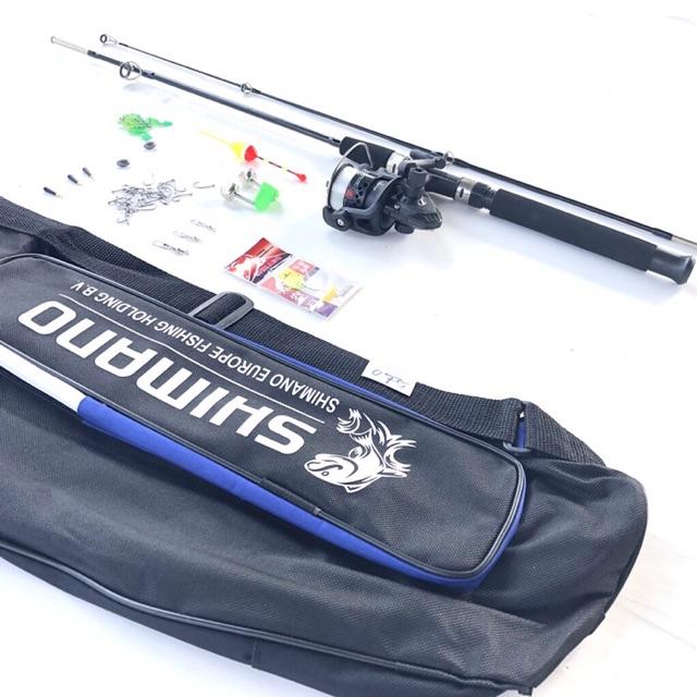 Combo bộ cần 2 khúc dài 2m1 + máy câu + đầy đủ phụ kiện như hình cần cực khoẻ giá rẻ thegioidocau