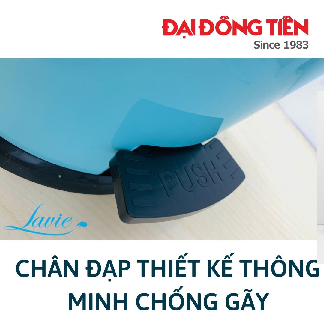 Thùng rác, sọt rác nhựa Đại Đồng Tiến đạp chân nắp tròn hiện đại có tay cầm đựng rác khách sạn, văn phòng, trong nhà