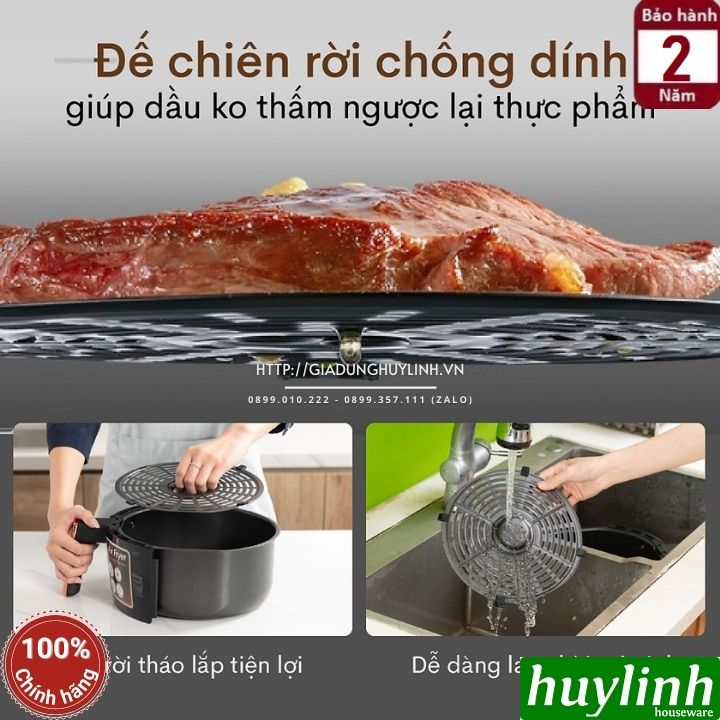 Nồi chiên không dầu Fujie AF4 - Dung tích 5 lít - Công suất 1400W - Điều khiển cơ - Hàng chính hãng