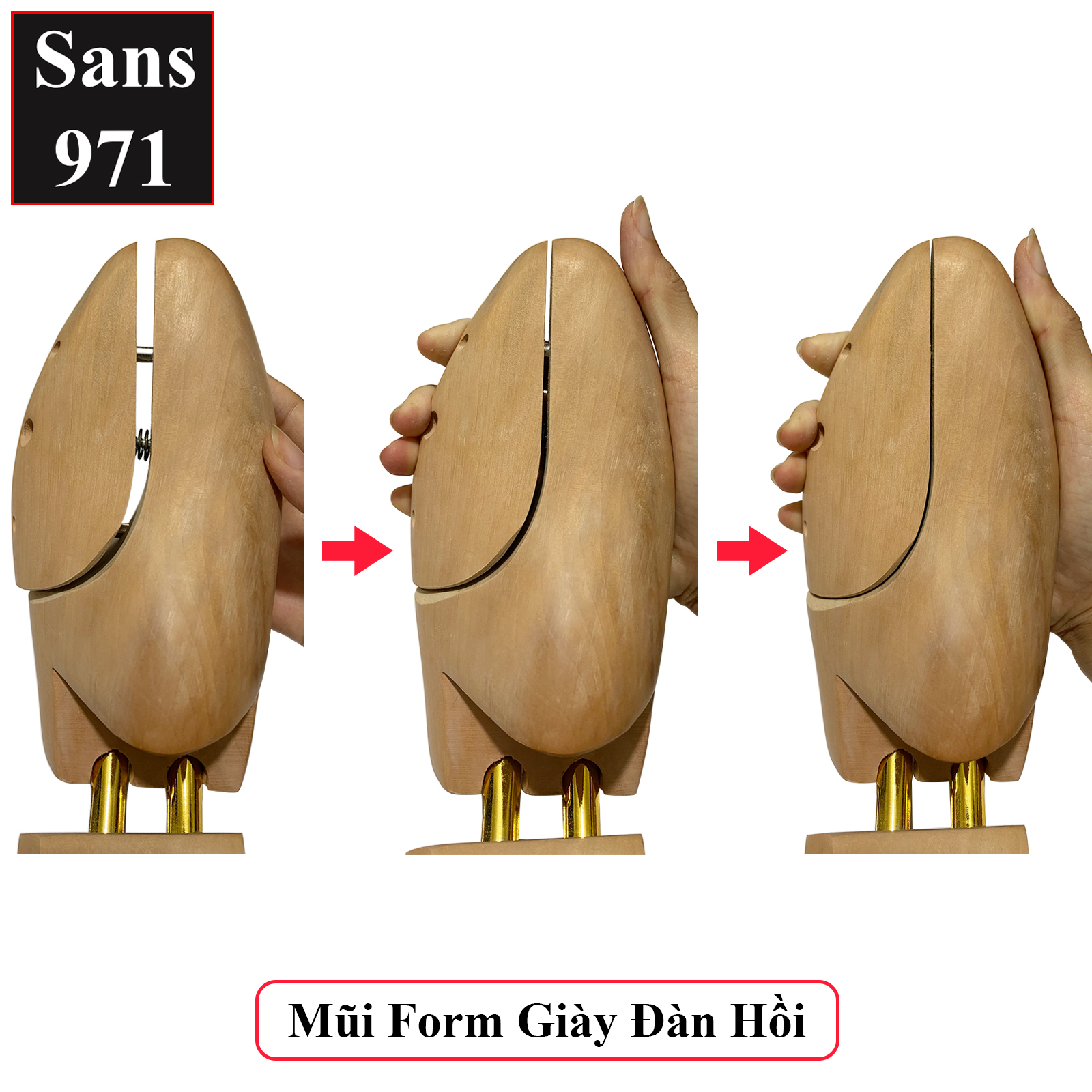 Cây giữ form giày gỗ Sans971 có size dụng cụ bảo vệ giầy shoes tree shoe cao cấp