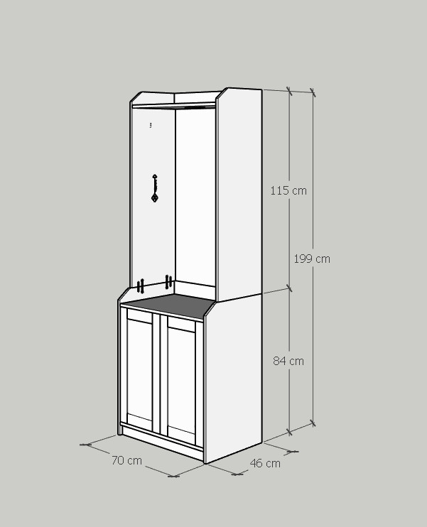 [Happy Home Furniture] CANA,  Tủ treo quần áo - 2 cửa mở,  70cm x 46cm x 199cm ( DxRxC), TCM_003