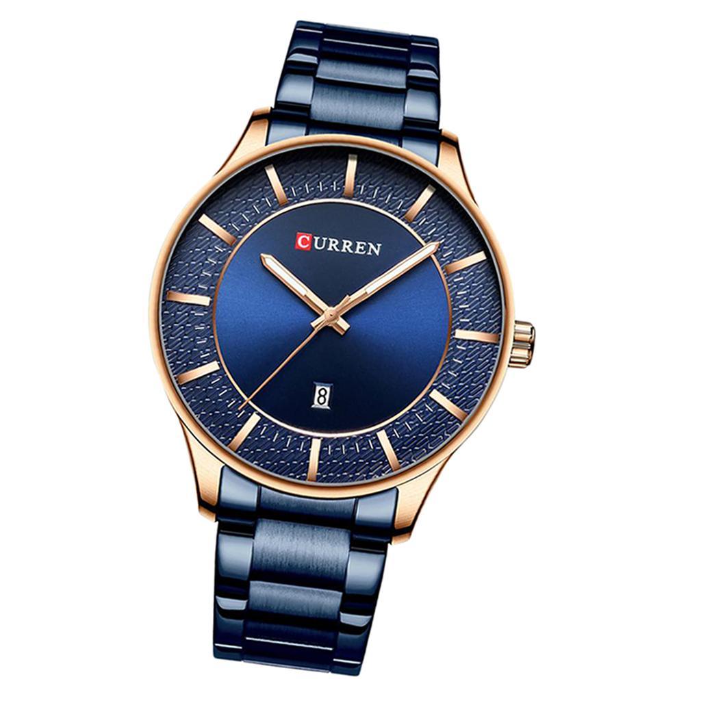 CURREN Mens 12-Hour Dials Analog Waterproof Watch Husband Wristwatch