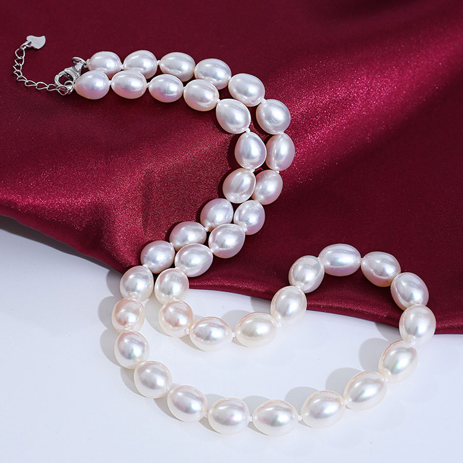 Vòng Cổ Ngọc Trai Nước Ngọt Thiên Nhiên Cao Cấp - Chuỗi Đơn Xoài Mọng - Trang Sức Cô Tấm - RICE PEARL - CTJ4608 + Tặng kèm bông nụ 6ly