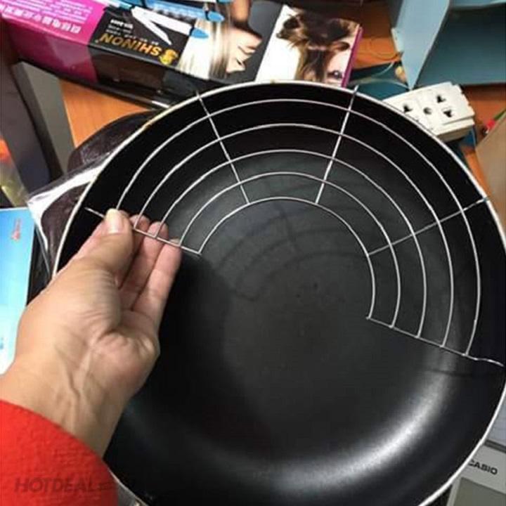 Vỉ Gác Chảo Để Đồ Chiên Cỡ To Bằng Inox - Loại Tốt