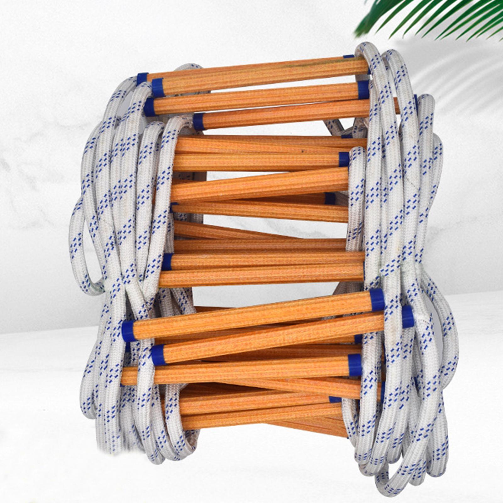 Emergency Fire Escape Ladder, Flame Resistant, Safety Rope Ladder with Hooks, Fast to Deploy