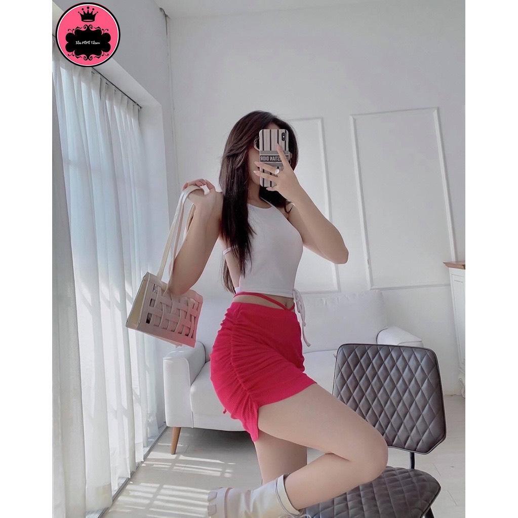 Áo Yếm Croptop PINKSTORE29, Dáng Ôm Hở Lưng Dây Cột Sexy A5401