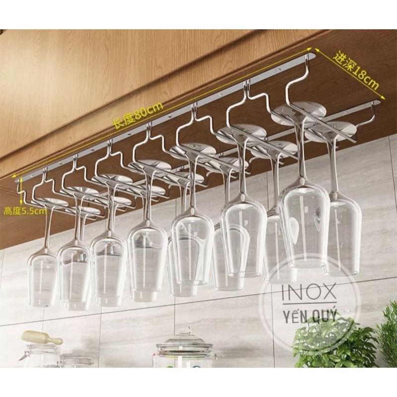 INOX 304 GIÁ KỆ TREO LY SÂU 18CM 3/4/5/6/7 HÀNG CHẤT LIỆU BẰNG INOX 304