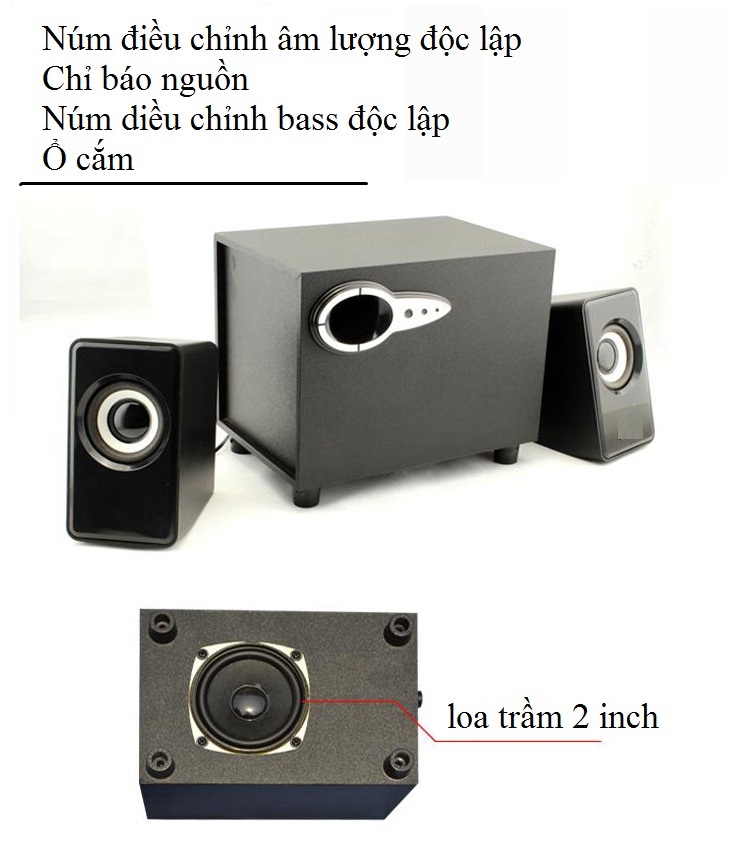 Bộ 3 Loa Nghe Nhạc Máy Vi Tính Để Bàn J-2806