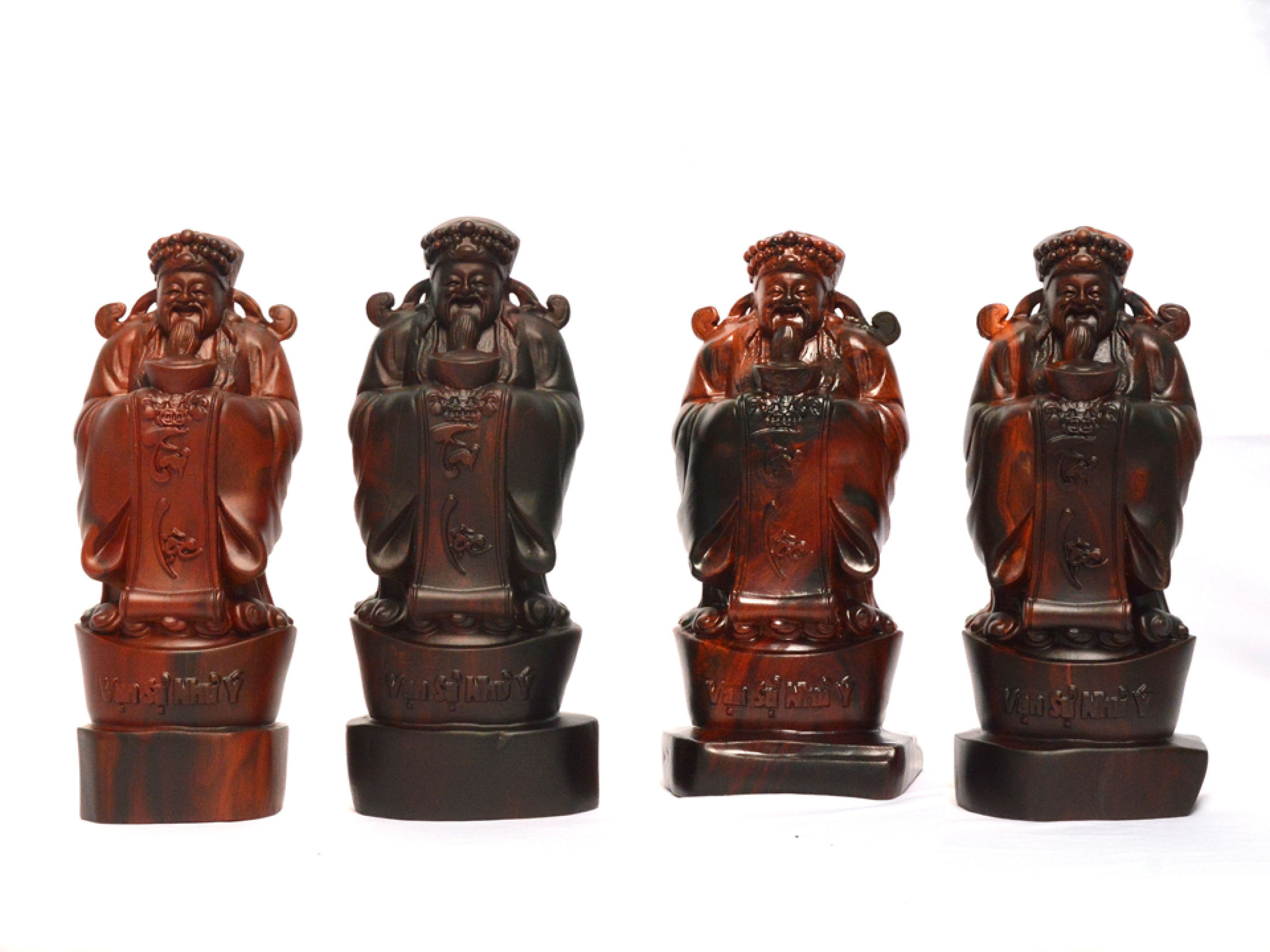 Tượng Thần Tài bằng gỗ trắc - Tượng thần tài để bàn, để quầy kinh doanh - Cao 20 cm
