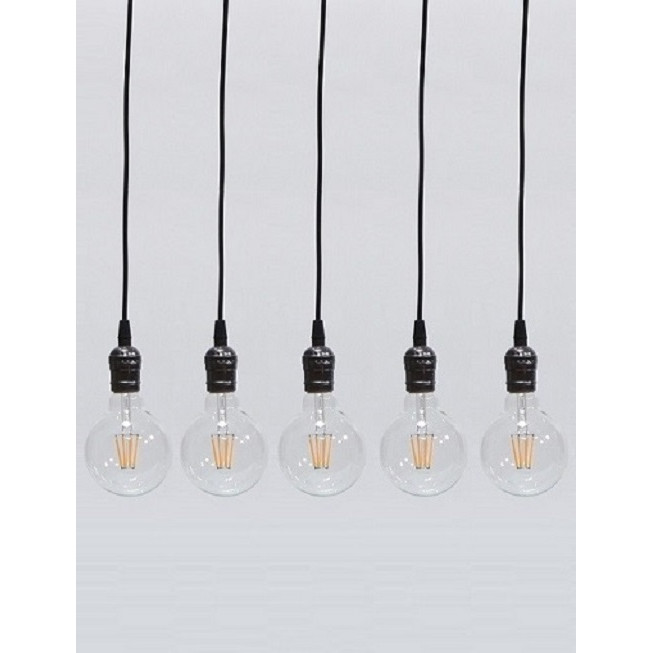 Bộ 5 dây đèn thả cổ điển Vintage bóng đèn tròn Edison G95 8W hàng chính hãng.