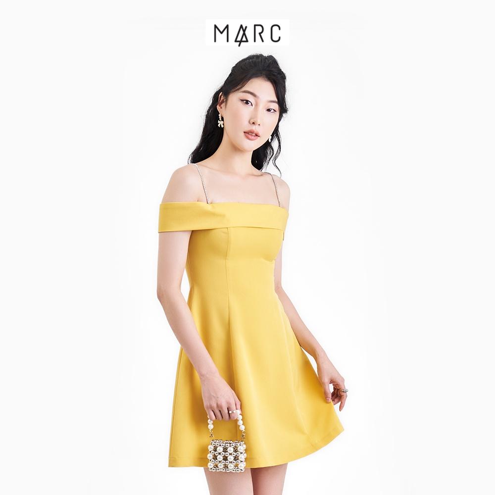 Đầm mini bẹt vai nữ MARC FASHION 2 dây đá FANT102322