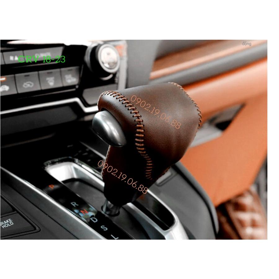 Bọc cần số da bò nhập khẩu xe honda CRV 18-23