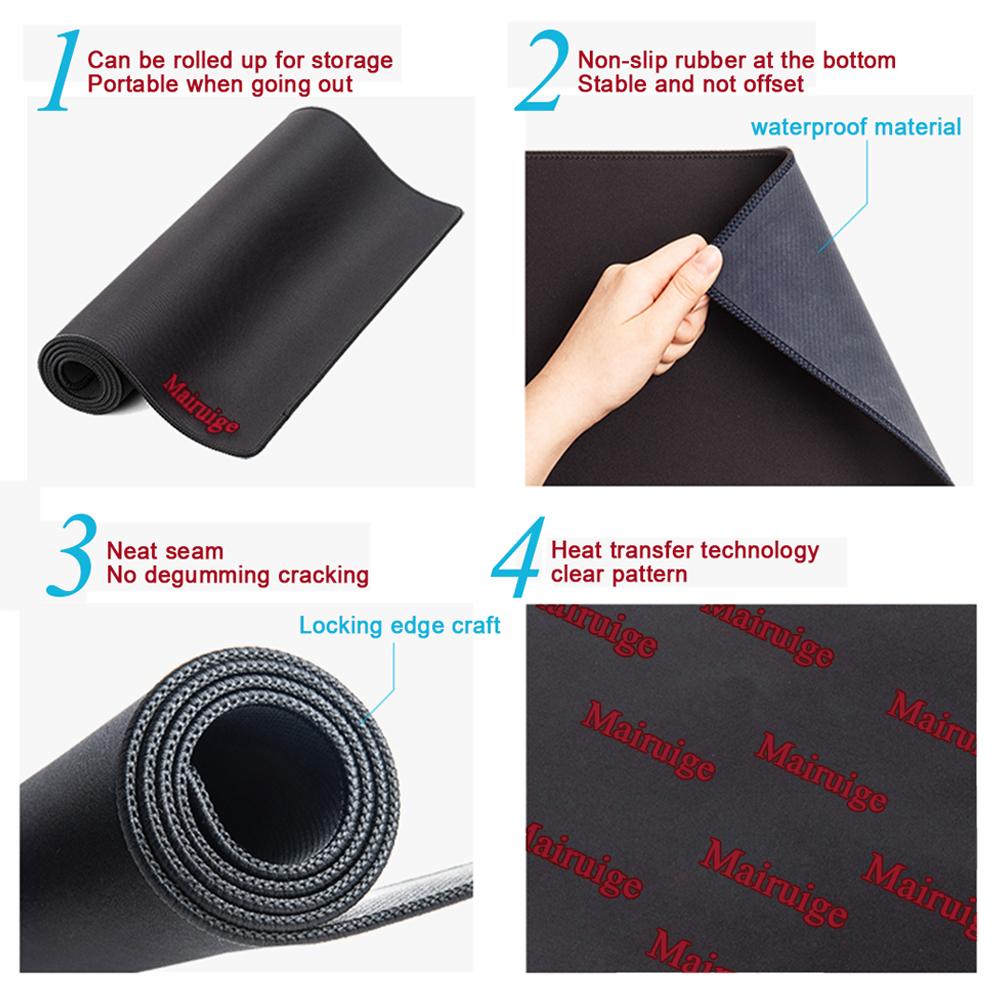 Big Art Mousepad Trắng bàn trang trí bàn tay màu đen trên bàn Pads Máy tính Mat XXL Chuột Pad Mở rộng Pad Deskmat Office