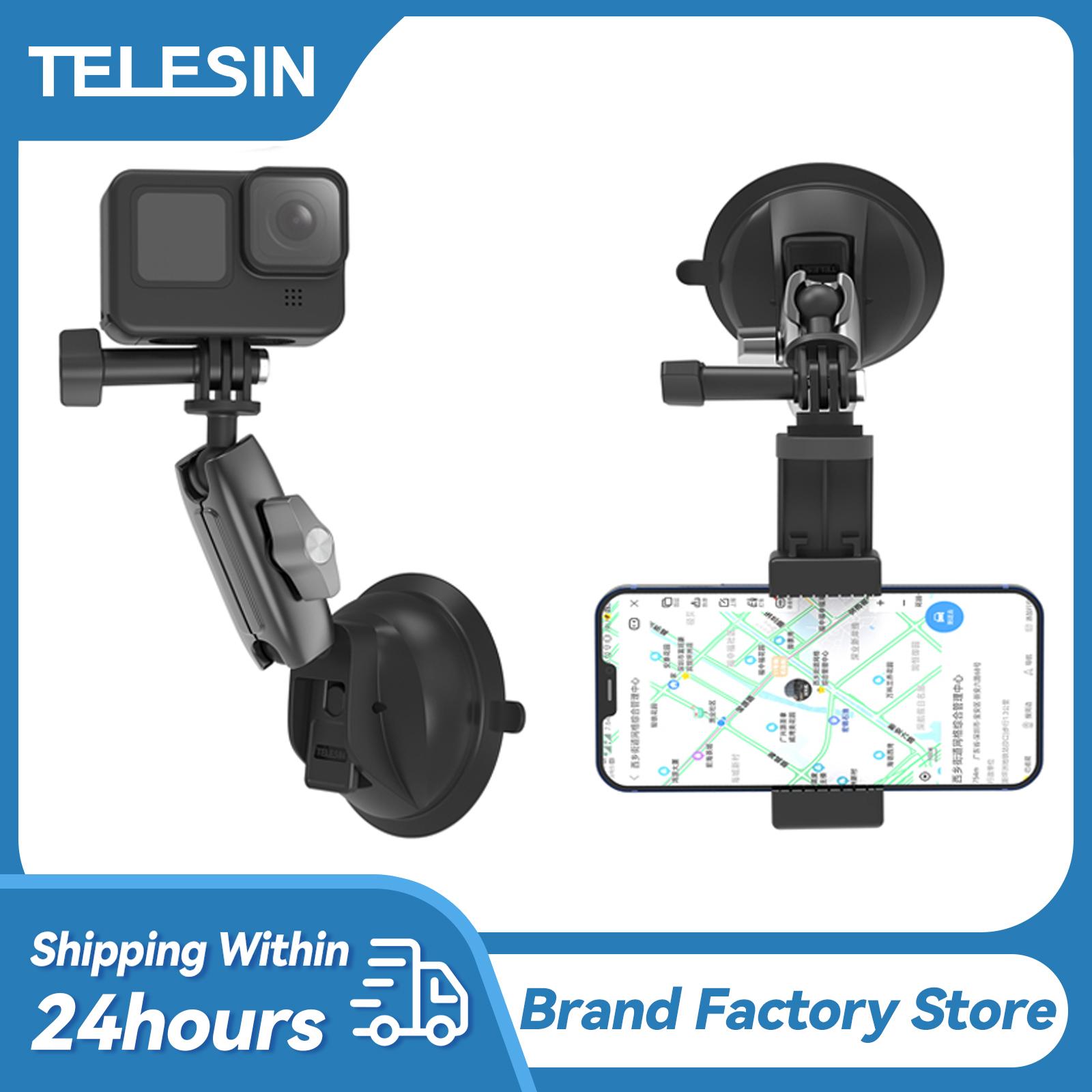 Telesin Trọng Lực Điện Thoại Máy Ảnh Giá Đỡ Hút Có Thể Điều Chỉnh Đa Năng Giá Đỡ Đứng Định Vị GPS Cho GoPro Insta360 Dji Action 2