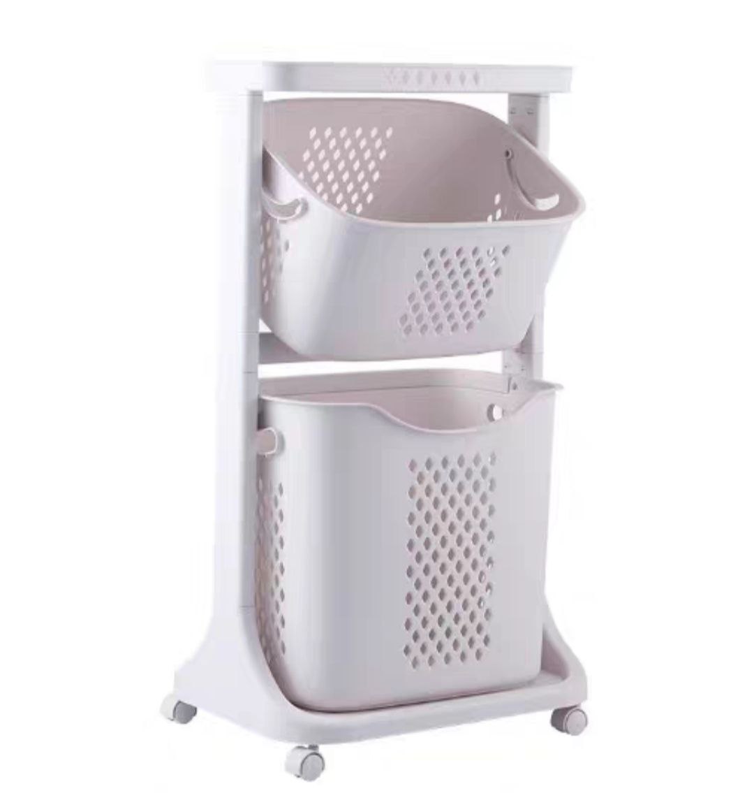 Kệ giỏ đựng đồ đa năng 2 T / 3 Tầng có bánh xe tiện lợi cao cấp