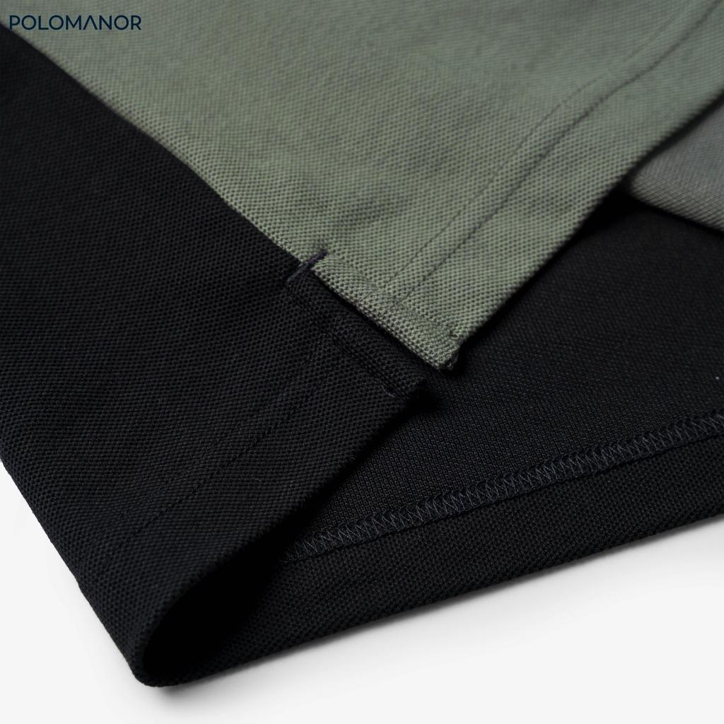 Áo Polo nam phối EVAN vải cá sấu cotton CMC, nam tính, thanh lịch, sang trọng - POLOMANOR