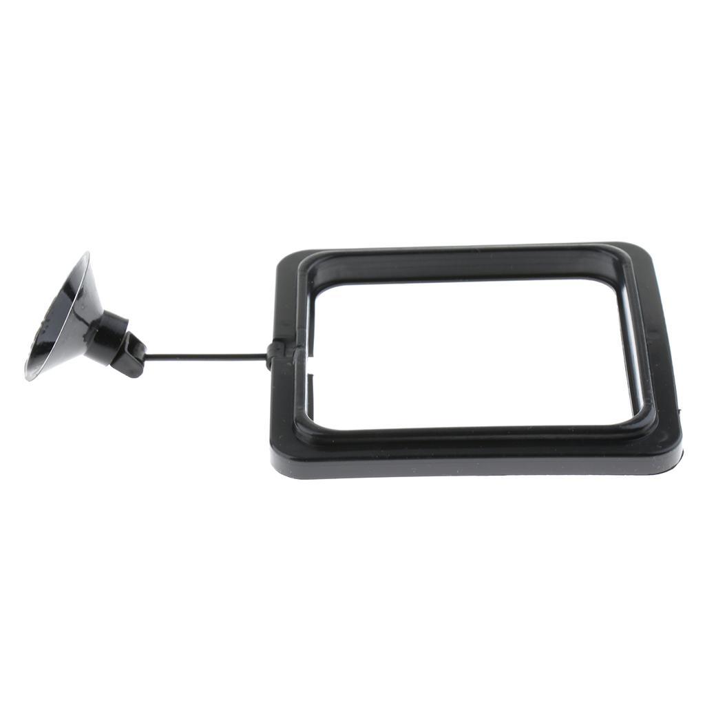 2pcs Aquarium Fish Tank Fishes Feeding Flake Foods Ring Square Feeder Black