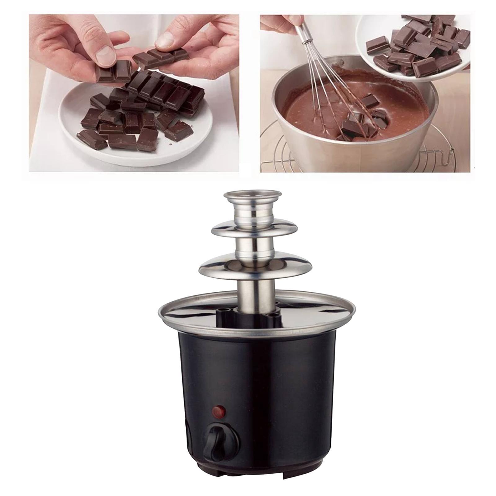 Chocolate Fondue Fountain Plug:EU 3 Tiers Electric for BBQ Sauce Cheese