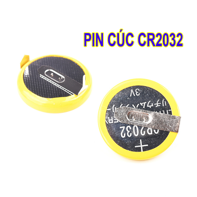 Bộ 5 viên Pin cúc CR2032 3V hai chân hàn ngang