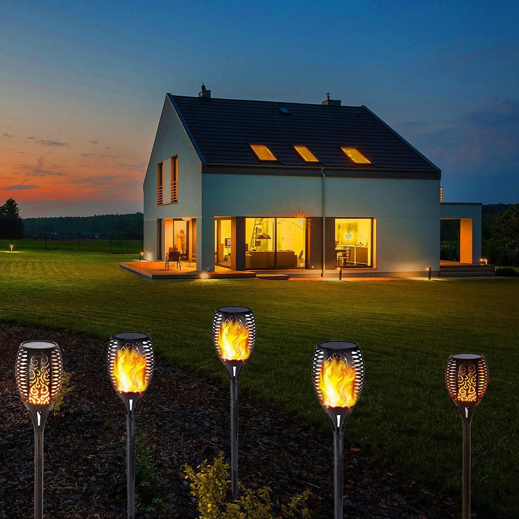 LED Solar Flame Light Outdoor Lawn Light Garden Landscape Torch Light