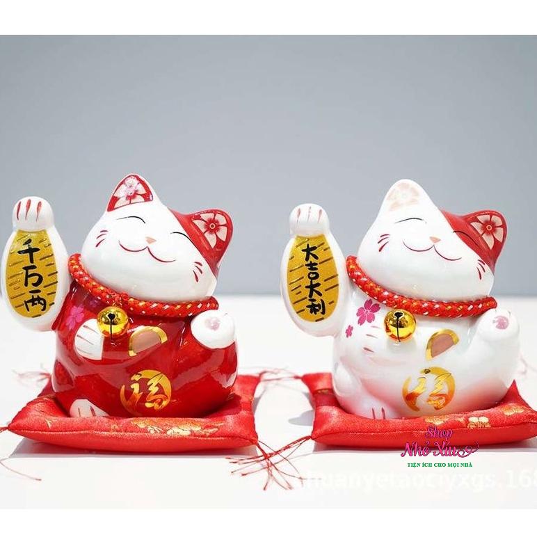 Mèo Thần Tài Để Bàn 10 cm nghênh đón tài phúc, may mắn, bình an - Mèo chiêu tài