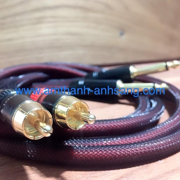 Dây rắc 6 ly ra av 02 dây tín hiệu âm thanh Jack hoa sen sang 6.5 ly