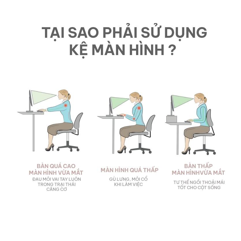 Kệ màn hình Minimalism, kệ ergonomic máy tính