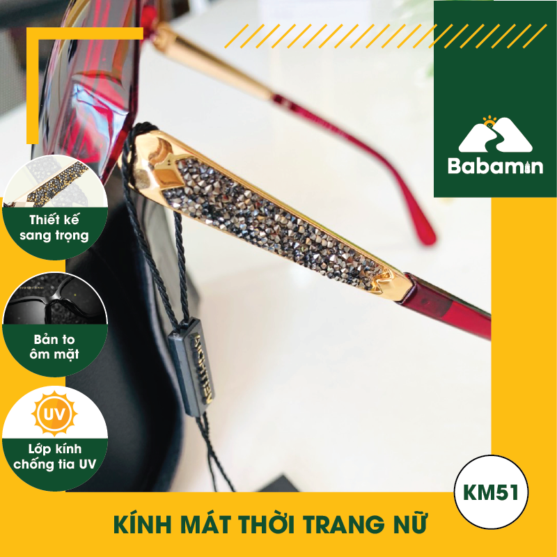 Kính Mát Chống Tia UV Nữ Cao Cấp, Độ Nét Cao, Thời Trang Thanh Lịch - Babamin - KM51