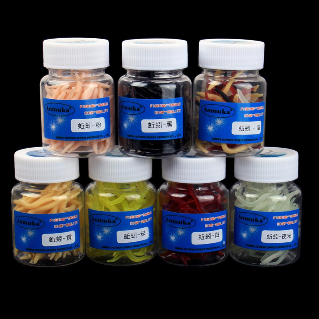 1 Box Imitation Earthworm Artificial Soft Bait Fishing Lure Red