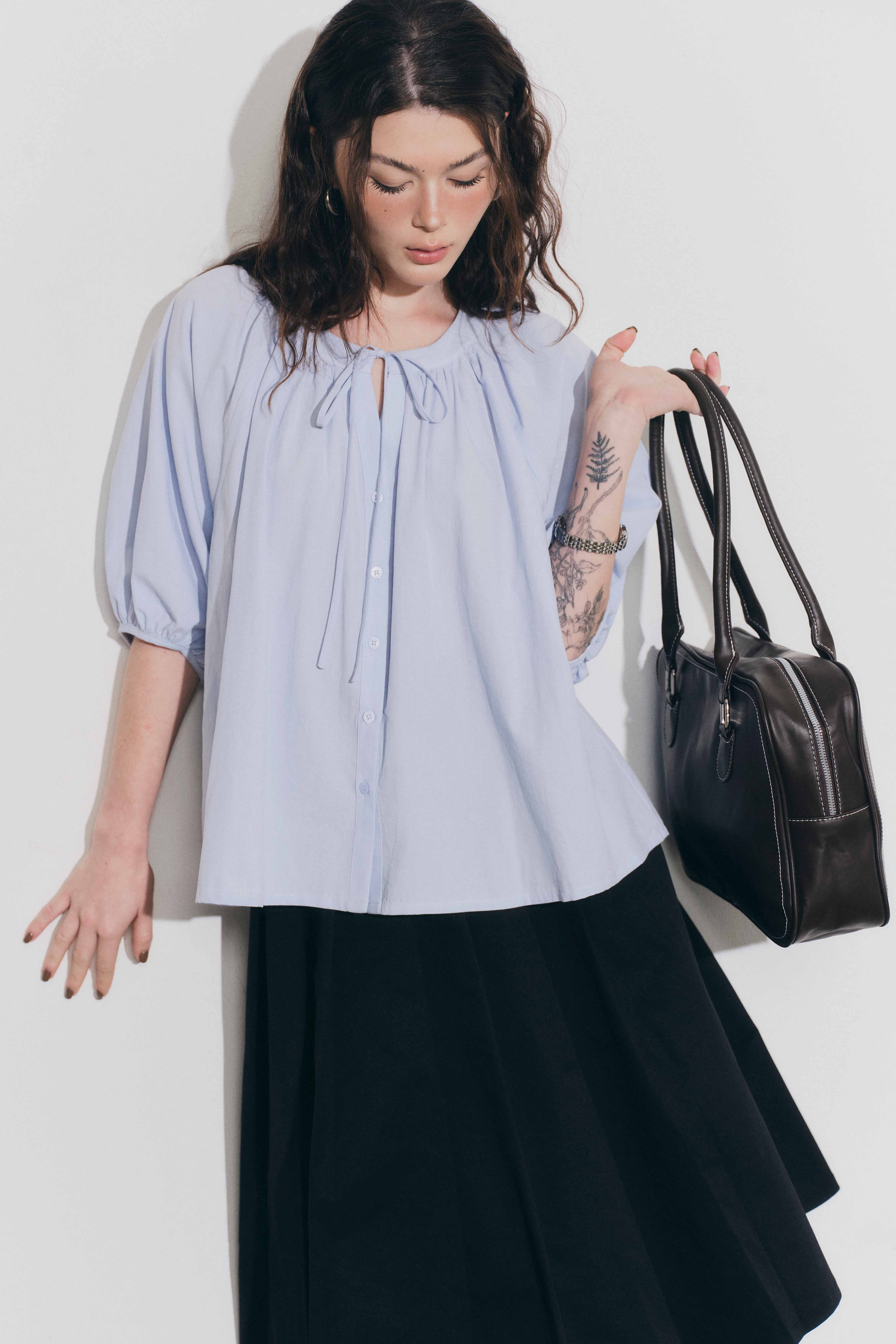 DOTTIE - Áo tay phồng rút nhún cổ - T1135