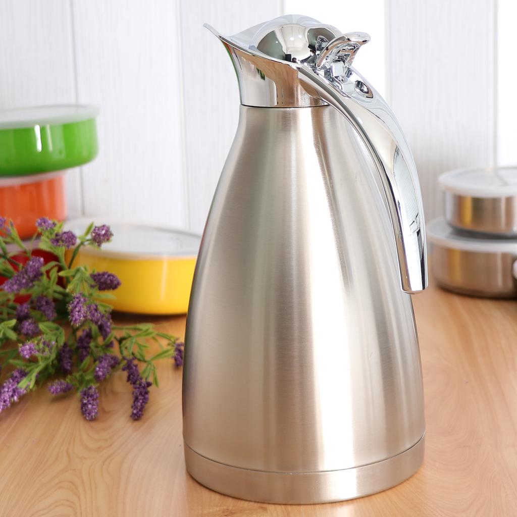 1.5L Thép Không Gỉ đôi Tường Cách Nhiệt Cà Phê ấm Trà An Toàn