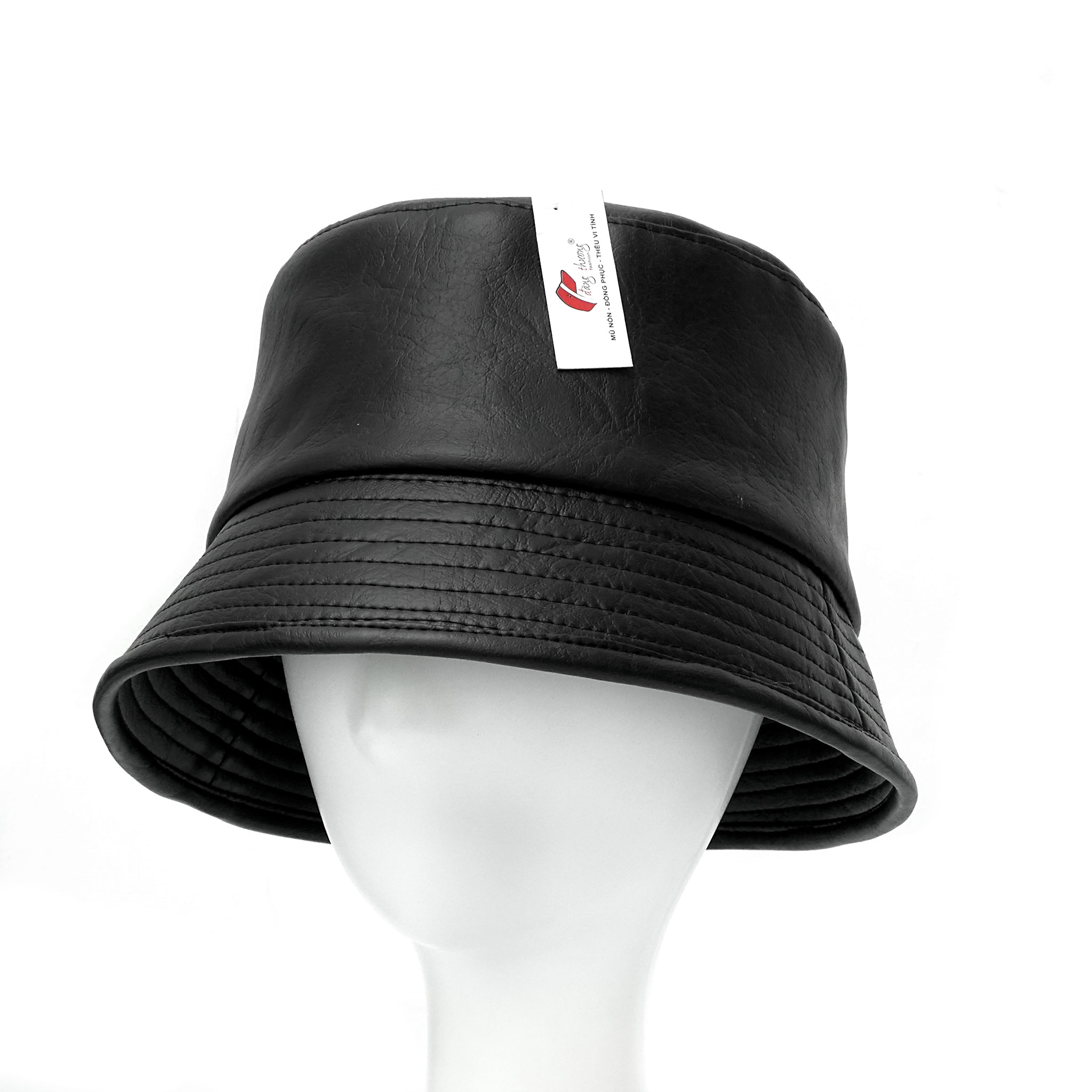 Mũ nón bucket da đen cao cấp Da Mờ và Da Bóng thời trang