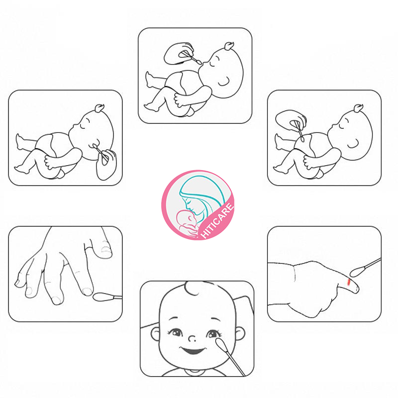 Tăm bông V-Coool đa năng, vệ sinh mắt, mũi, miệng, lấy ráy tai hộp 200 que an toàn cho bé sơ sinh
