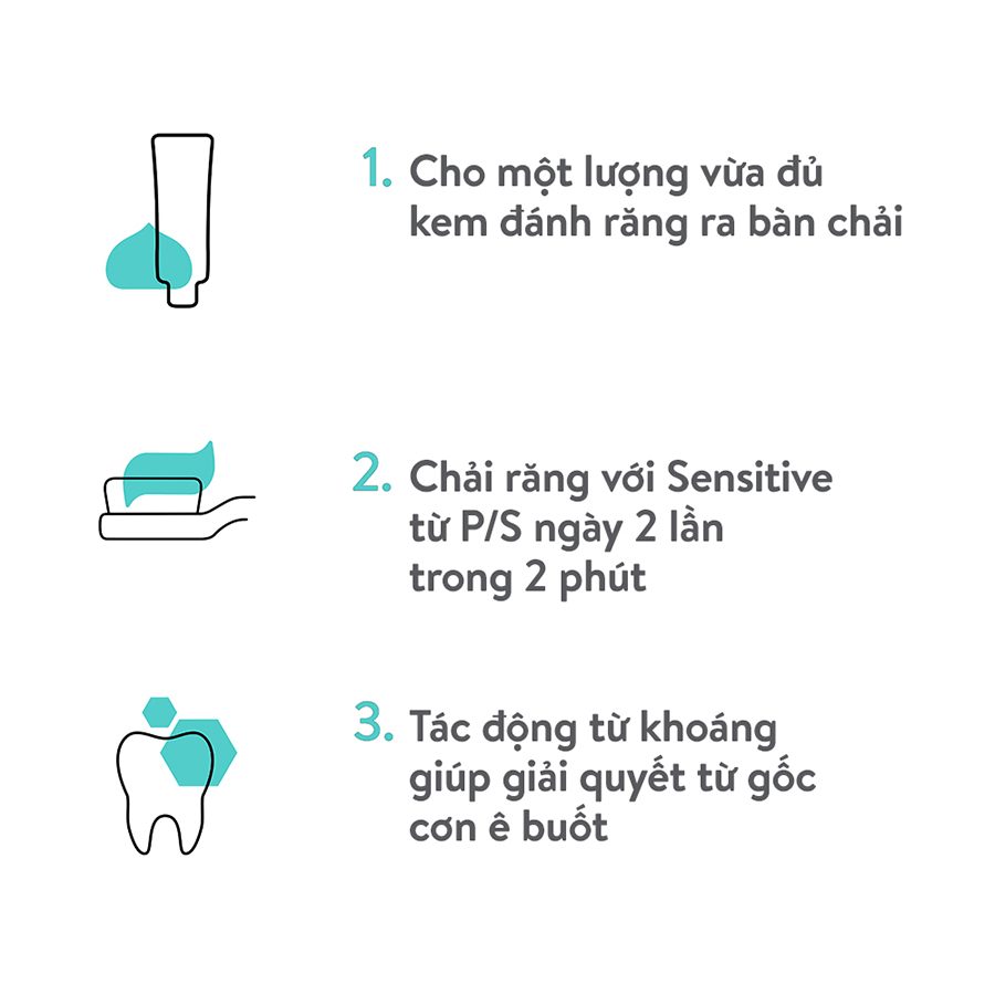 Combo 2 Kem Đánh Răng Sensitivity Treatment By P/S Giải Quyết Ê Buốt 105g