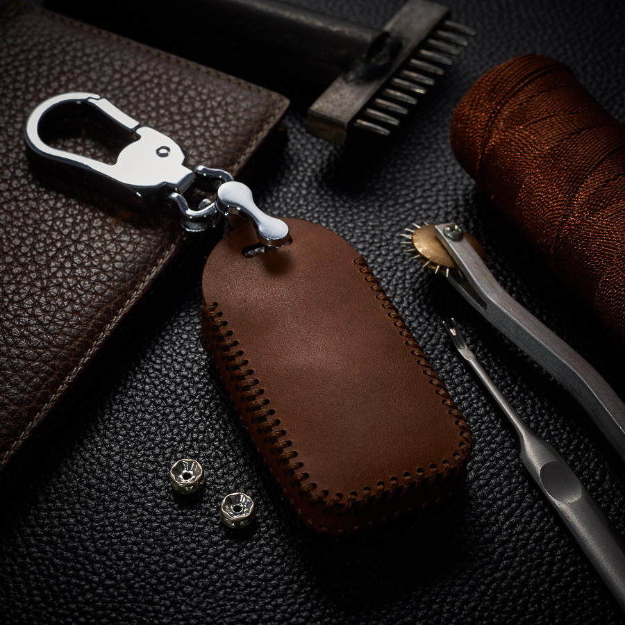 Bao Da Chìa Khóa dành cho Ô Tô Mitsubishi Attrage 2 Nút Da Bò Sáp Dạng Hộp