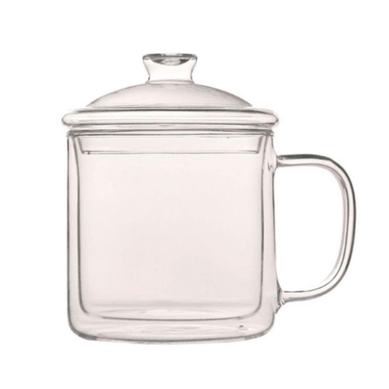 Ly Thủy Tinh 2 Lớp Cao Cấp Có Nắp 380ml, 500ml