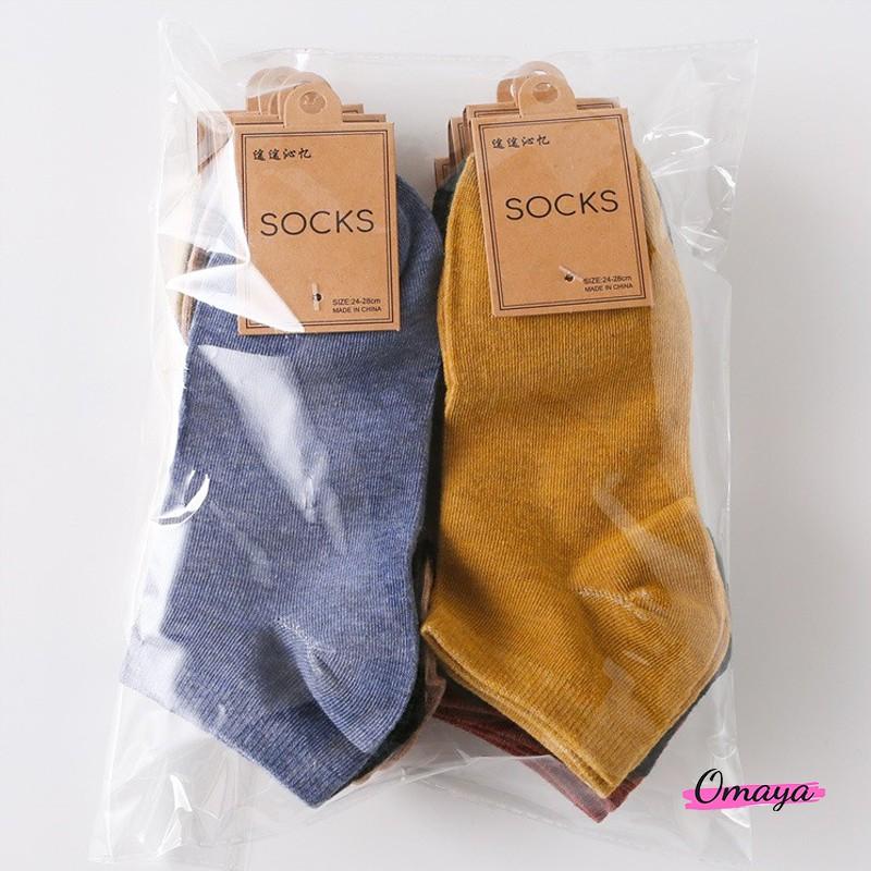 Set 5 đôi tất cổ ngắn chống hôi chân phong cách Vintage xuất Nhật T01
