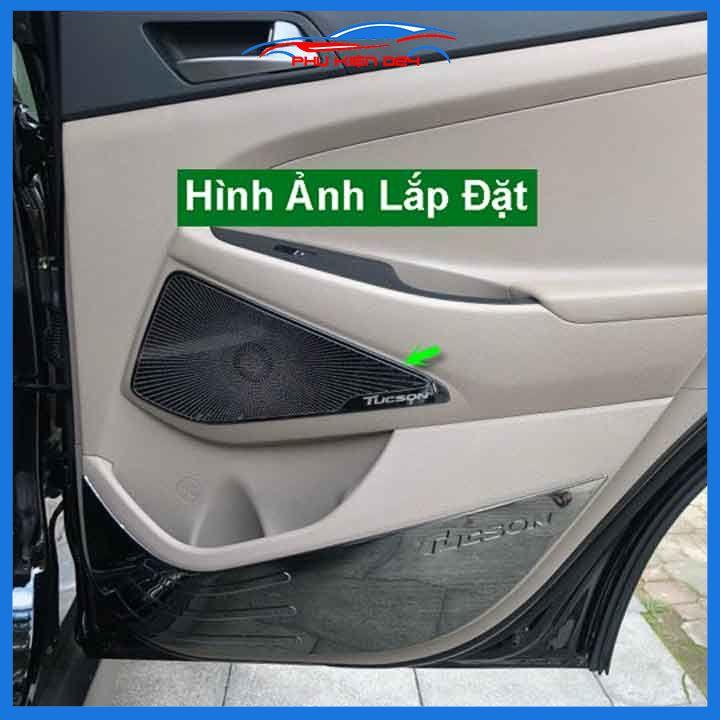 Bộ ốp màng loa vân Titan cho xe Tucson 2016-2017-2018-2019-2020 chống xước trang trí nội thất ô tô