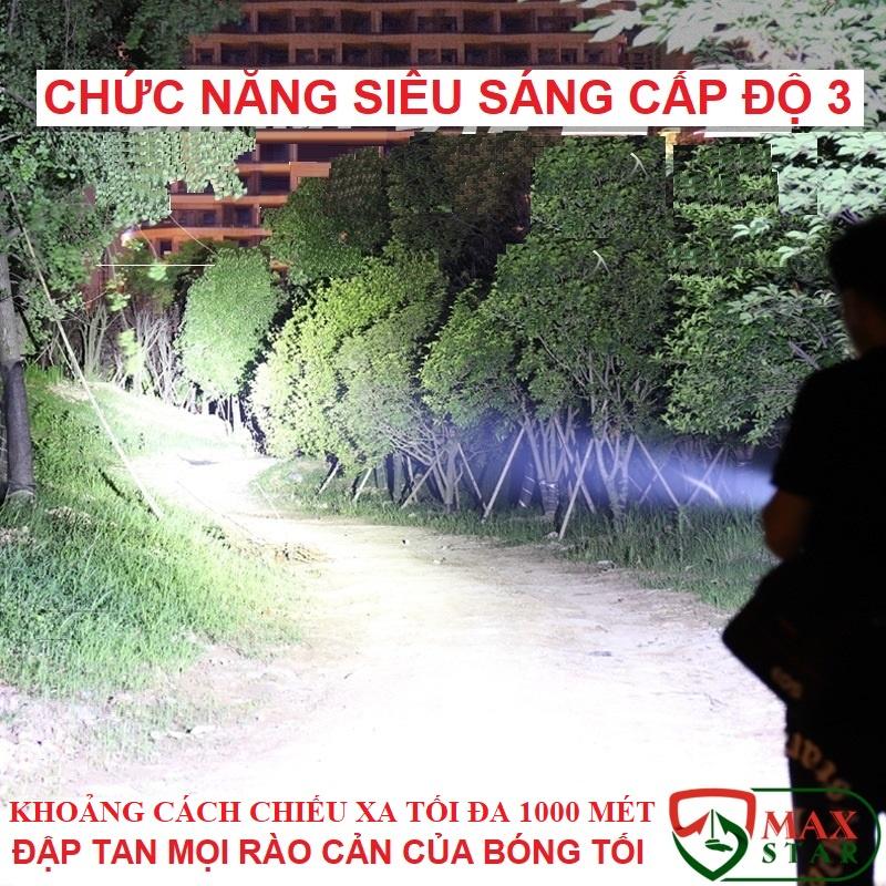 Đèn pin siêu sáng chiếu xa 1000m chống thấm nước có chân đế Đèn pin cầm tay mini siêu sáng sạc điện