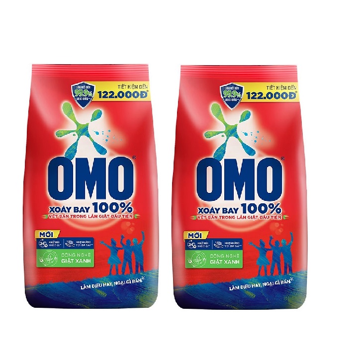 Combo 2 gói bột giặt Omo đỏ ( 1.2kg / gói )