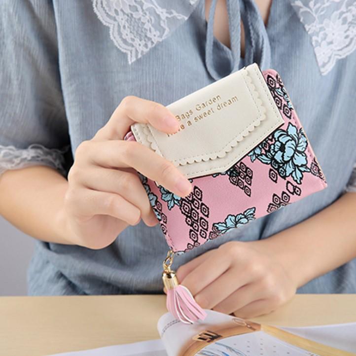 Ví Cầm Tay Mini Phối Hoa Cao Cấp