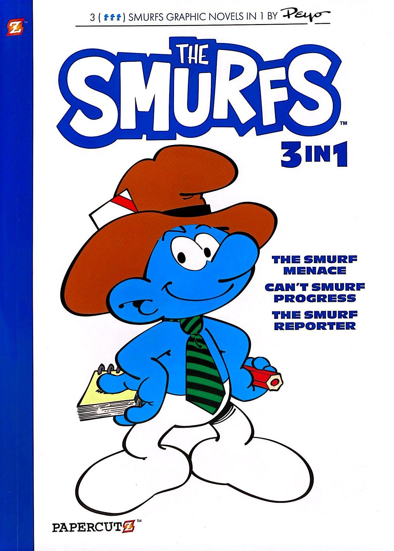 Sách ngoại văn: The Smurfs 3-In-1 #8 - The Smurf Menace, Can't Smurf Progress, And The Smurf Reporter