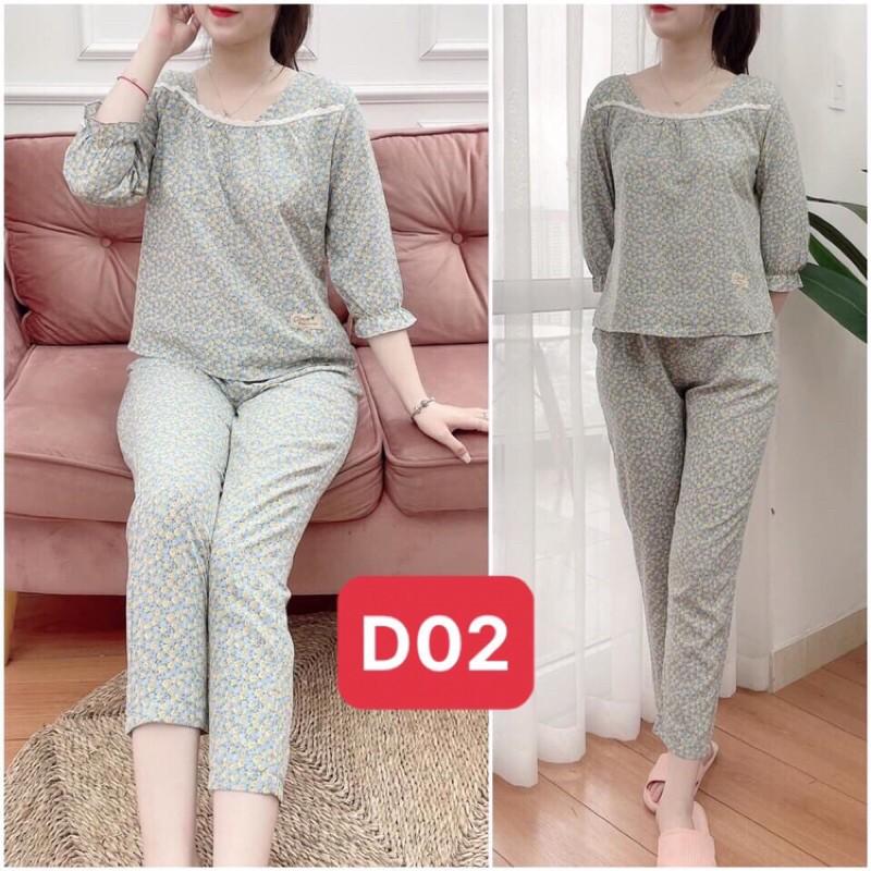 Bộ mặc nhà chất lụa hàn mềm mịn, thấm hút mồ hôi, không nhăn, đủ size