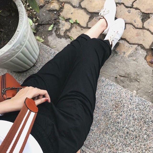 QUẦN BAGGY CẠP CHUN ĐEN TRẮNG