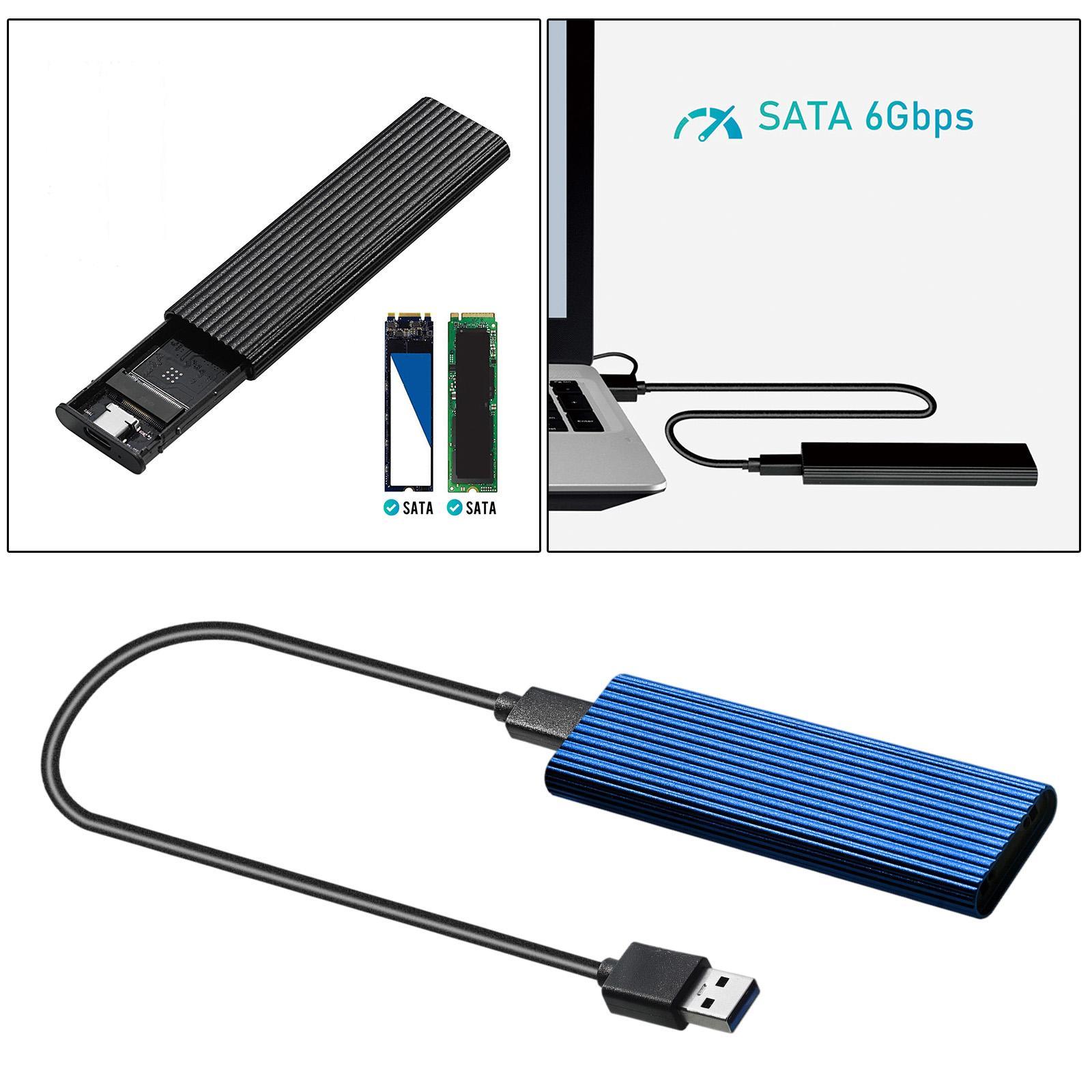 2 Pieces USB 3.0 to NGFF M.2 B Key SSD External Enclosure Case Cover Adapter